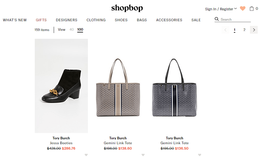 Shopbop中文網2018雙十一快閃7折起，網購Tory Burch袋鞋飾物低至HK$428，超過170款貨品任選擇